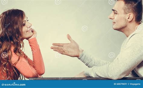 Man Trying To Reconcile With Woman After Quarrel Royalty Free Stock