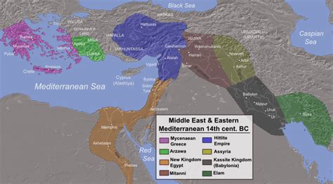Map Of The Ancient Near East During The Amarna Period Showing The
