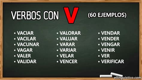 60 Verbos En Español Que Empiezan Con V El Lingüístico