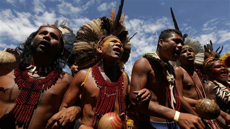 Brazils Indigenous People Stage Protest Against Loss Of Rights And