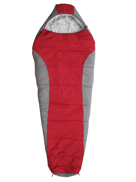 F With Soft Liner Camping Mummy Sleeping Bag For Adults Red