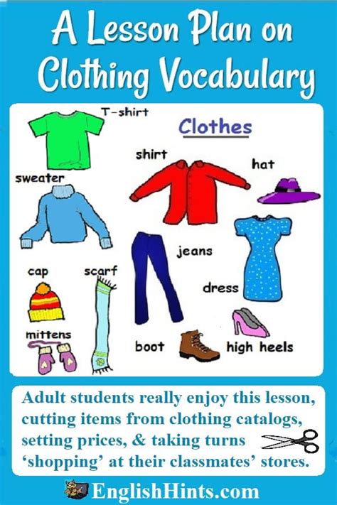 lesson plan on clothing vocabulary and shopping vocabulary lesson plans english lesson plans