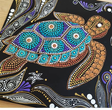 Aboriginal Sea Turtle Dot Art Painting Aboriginal Dot Painting My Xxx