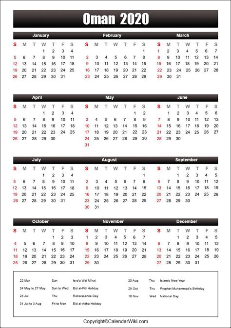 Oman Calendar 2023 With Holidays Get Calendar 2023 Update