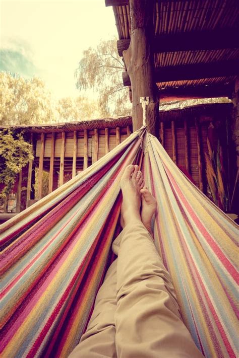 Relaxing In Hammock Stock Image Image Of Effect Nature 89143805