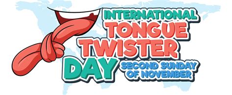 Free Vector International Tongue Twister Day Banner Design