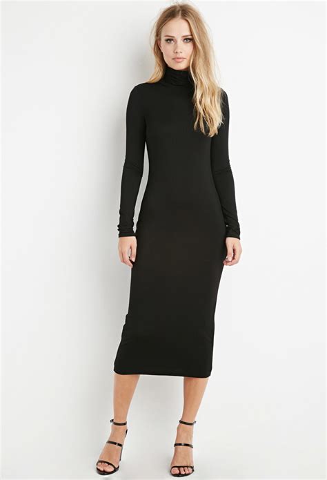 Forever 21, stylized as forever 21, is an american fast fashion retailer headquartered in los angeles, california. Lyst - Forever 21 Turtleneck Midi Dress in Black
