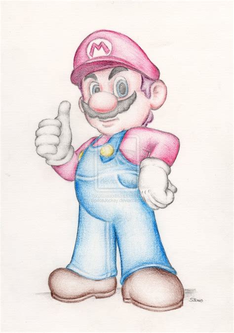 Super Mario Brothers Bros Nintendo Art Couleur Dessin Au Crayon Signé