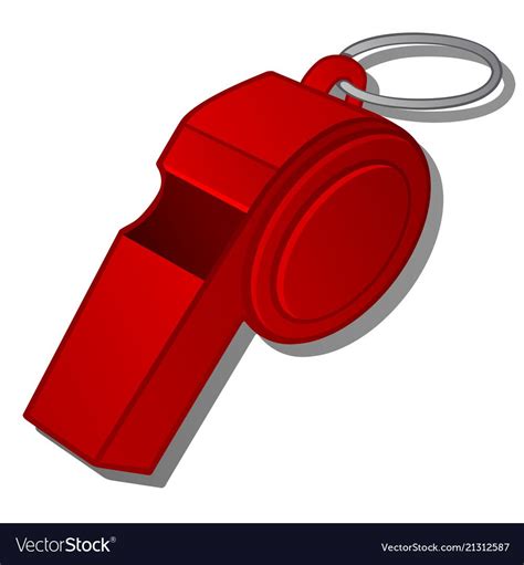 A Red Whistle Shaped Keychain With A Clipping On The Front And Side