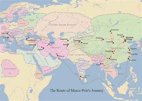 Map Of Marco Polos Travels Illustration World History Encyclopedia