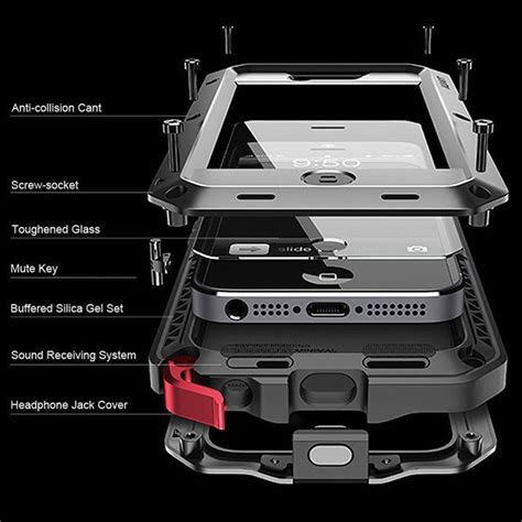 Heavy Duty Armor Shockproof Tough Hybrid Metal Anti Shock Proof Case For Iphone Phone Cases