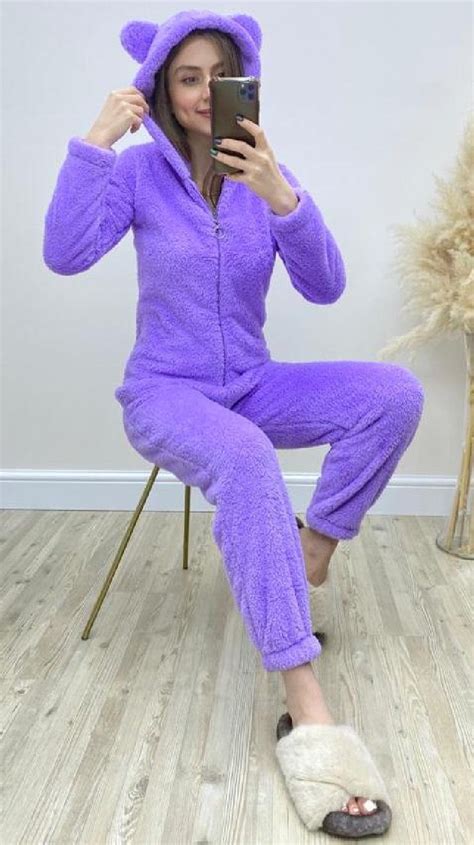 soft cotton fluffy jumpsuit pajamas meow pjs long pajama etsy