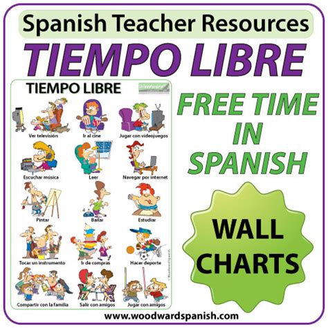 Spanish Free Time Wall Charts Flash Cards Woodward Spanish