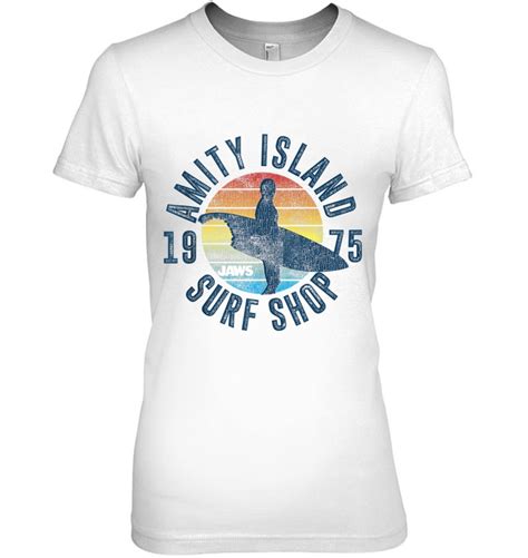 Jaws Amity Island Surf Shop 1975 Retro Logo T Shirts Hoodies Svg