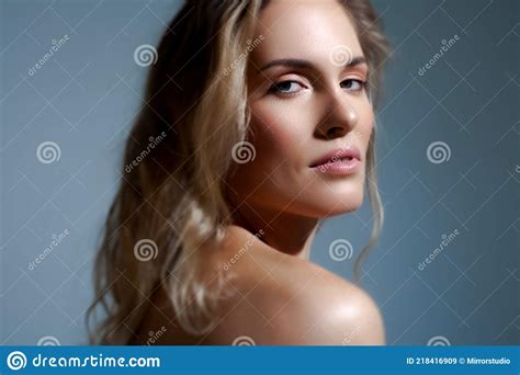 Beautiful Blonde With Wavy Hair Close Up Stock Image Image Of Massage Fresh