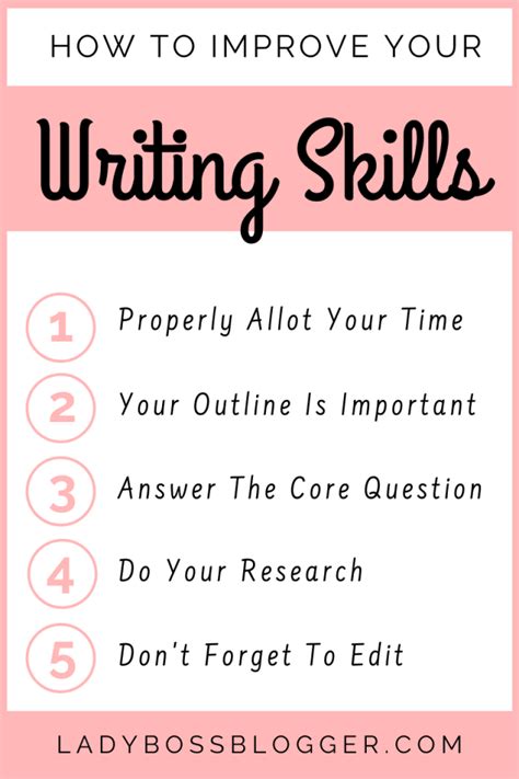 How To Improve Your Writing Skills Ladybossblogger Ladybossblogger