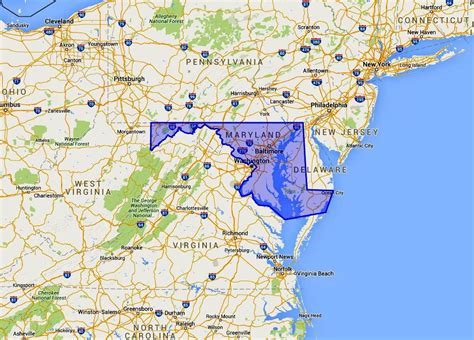 ¿dónde Está Maryland Observa Un Mapa Y Aprender Sobre La Geografía De Md