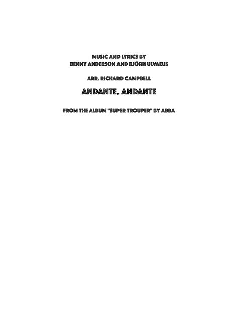 Andante Andante Arr Richard Campbell Sheet Music Abba Jazz Ensemble