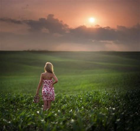 Watching The Sunset Grass Beauty Woman Lady Field Clouds Nature