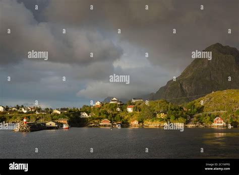 Village Of Moskenes Lofoten Islands Norway Stock Photo Alamy