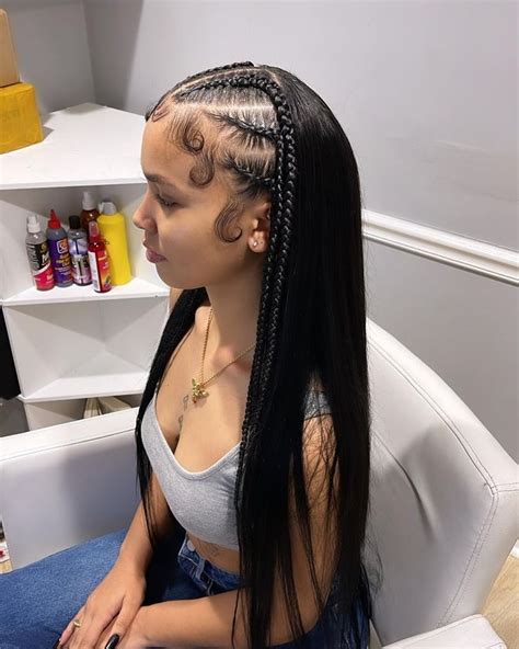 Dolledupbyaaliyah On Instagram “style Half And Half Braids With Quick Weave Bookings Open