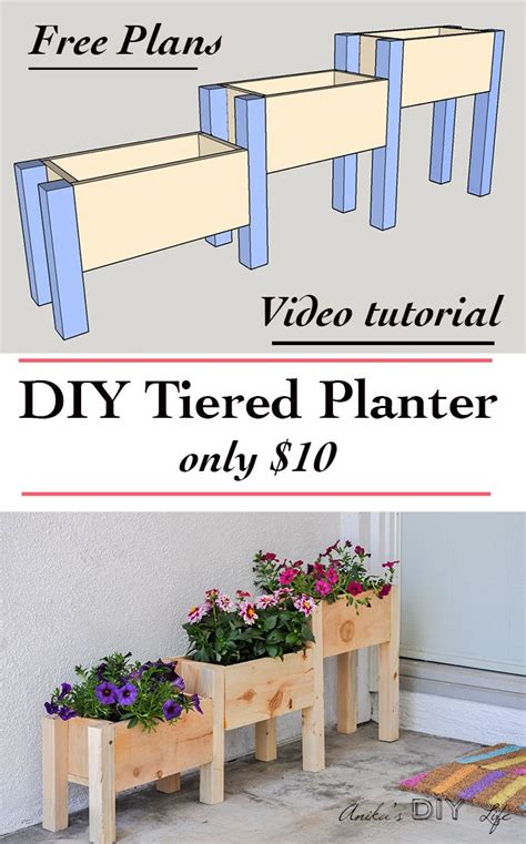 Easy DIY Tiered Planter For 10 Planter Box Plans Tiered Planter
