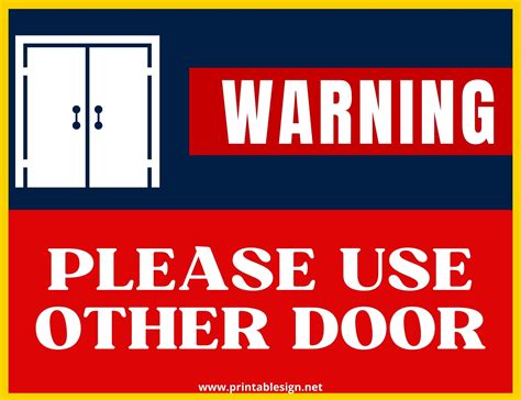Printable Please Use Other Door Sign Pdf Free Download In 2022 Door