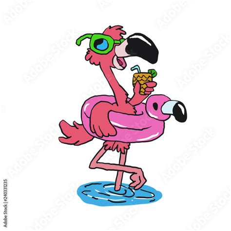 Summer Flamingo With Sunglasses Stock Image And Royalty Free Vector