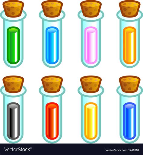 Colorful Test Tubes Royalty Free Vector Image Vectorstock