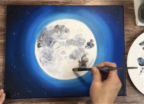 How To Paint A Moon Step By Step Beginner Acrylic Tutorial Moon