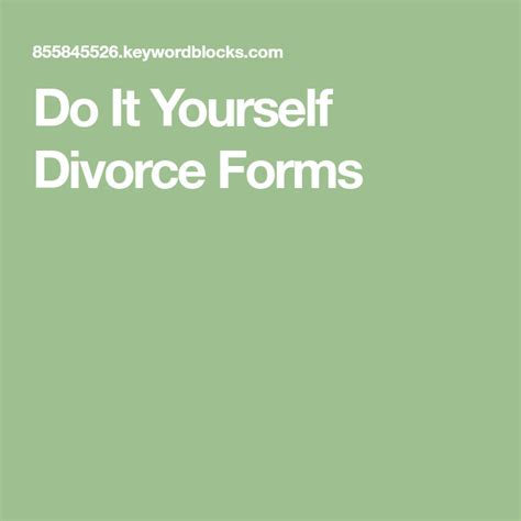 However, the spouses who consider filing for divorce without legal representatives should. Do It Yourself Divorce Forms | Divorce forms, Do it yourself divorce, Divorce