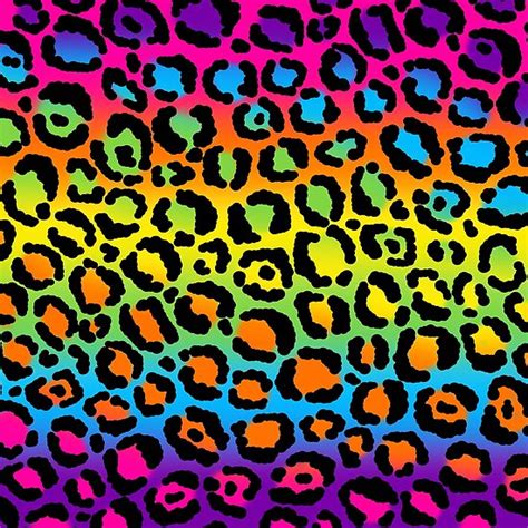 1997 Neon Rainbow Leopard Print Poster By