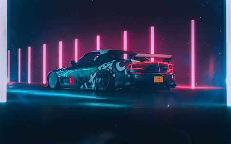 Download hd & 4k cars wallpapers,pictures,images,photos for desktop & mobile backgrounds in hd, 4k ultra hd, widescreen high quality resolutions. sports car, Retro car, neon, Mazda RX-7 FD, pink, cyan ...