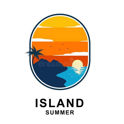 Beach And Island Logo Design Vector Design Of Circular Beach Icons