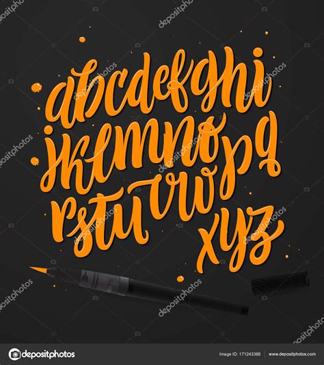 Orange Cursive Alphabet Stock Vector Image By ©verywell 171243388