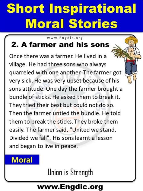 Short Inspirational Moral Stories For Kids In English With Pdf Engdic