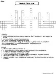 Atomic Structure Crossword Puzzle Teaching Resources
