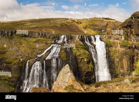Glymur Waterfall Tallest In Iceland Stock Photo Alamy