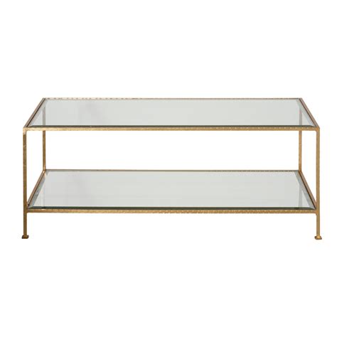 Worlds Away Hammered Gold Leaf Rectangular Coffee Table Gracious Style
