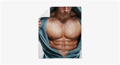 Strong Athletic Man Fitness Model Torso Showing Six Body Photos Six