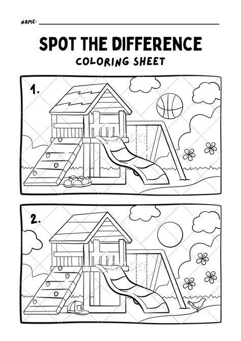 Spot The Difference Digital Coloring Sheet Etsy The Best Porn Website