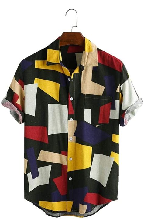 Mens Casual Printed Multi Color Linen Cotton Shirts For Men In 2021