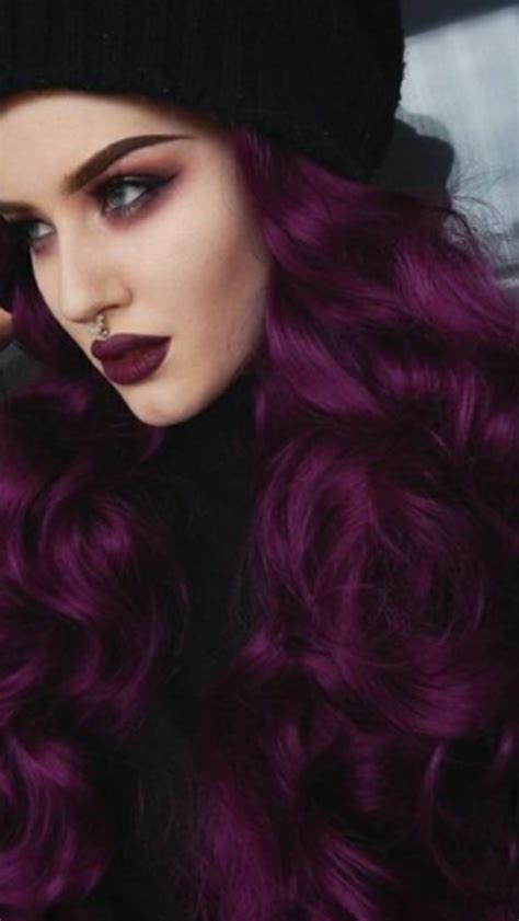 20 Dark Purple Plum Hair Color Fashion Style