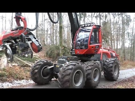 Smooth Tree Work Powerful Komatsu Wheeled Harvester Process Youtube