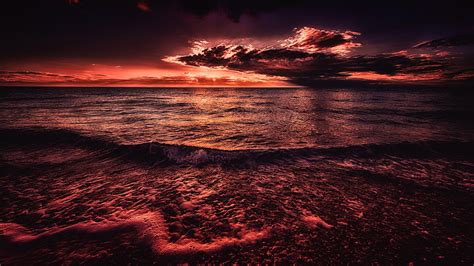 Ocean Sunset Hd Wallpaper Background Image 2048x1152 Id696393