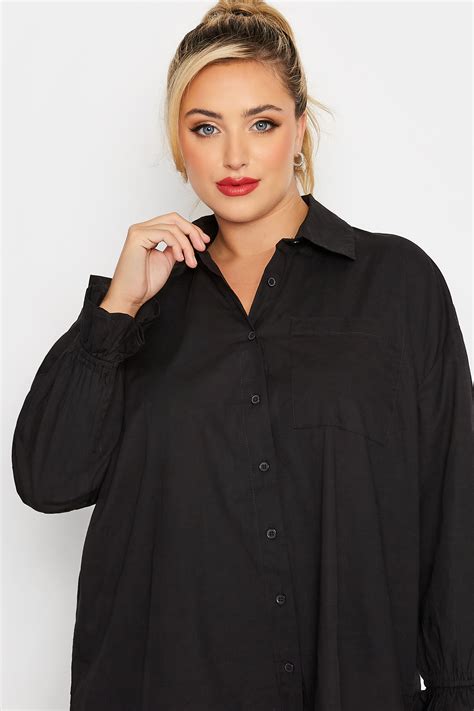 Limited Collection Plus Size Black Frill Shirt Yours Clothing