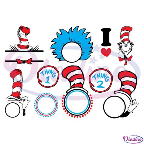 Bundle Thing One Thing Two Cat In The Hat Svg Digital File