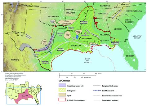Geologic Map Of The Us Gulf Coast Study Area Within The