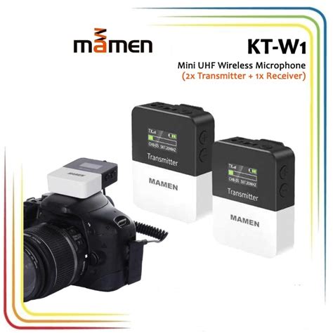 Jual Mamen Kt W1 Mini Uhf Wireless Microphone For Smartphone Camera