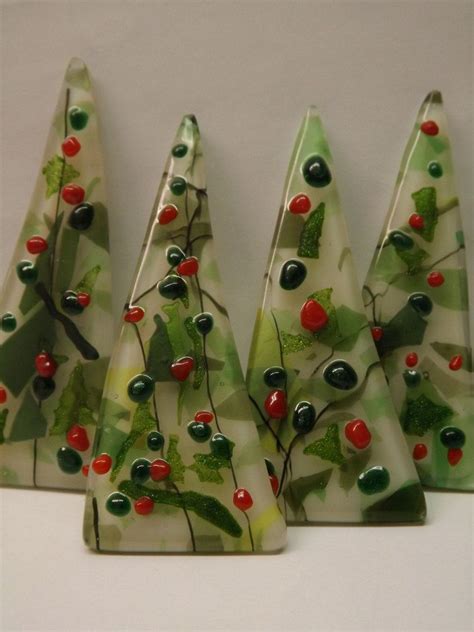 Modern Fused Glass Christmas Tree Pin By Elementsoffusion On Etsy Glass Christmas Decorations